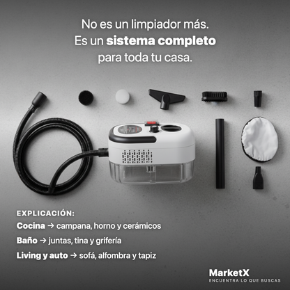 VaporX™ : Limpiador A Vapor Presion 2500w Portatil